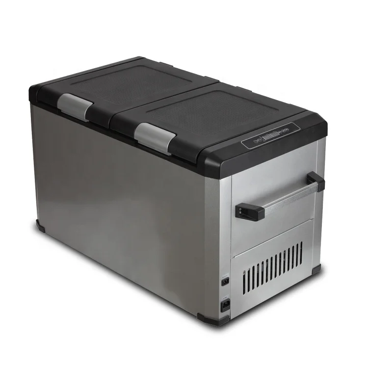 ตู้เย็นแช่แข็งแบบพกพา 60 ลิตร (ช่องแช่แข็ง 21 ลิตร ช่องแช่เย็น 39 ลิตร) ใช้ไฟ DC AC 12V สำหรับเรือ รถยนต์ เหมาะสำหรับการตั้งแคมป์