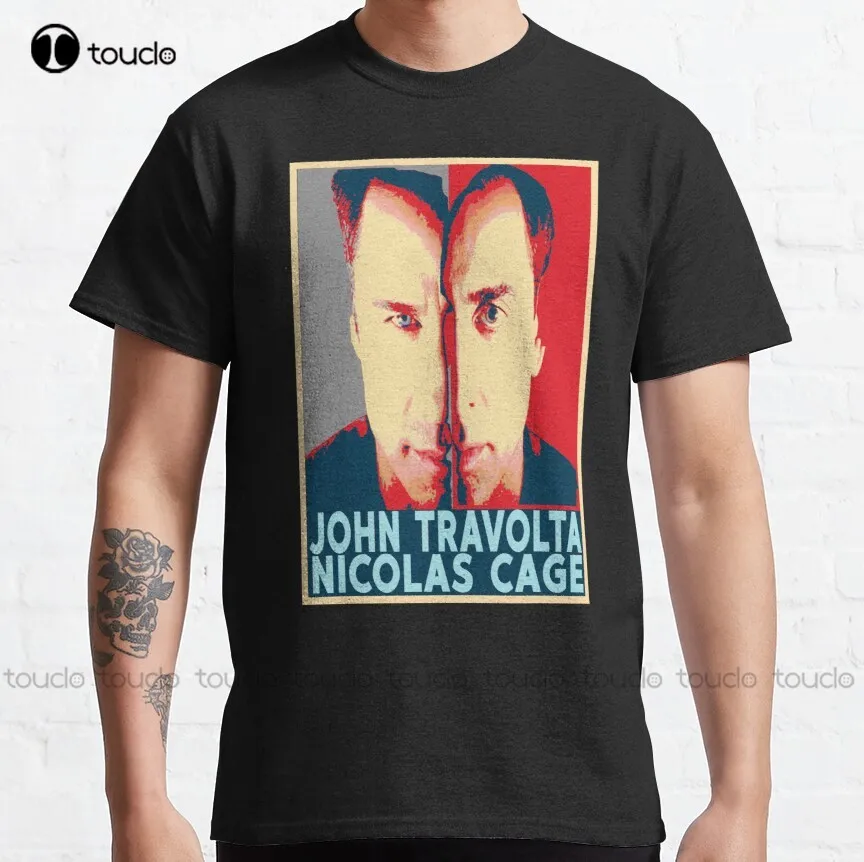 John Travolta Nicolas Cage Classic T-Shirt 80S Shirts For Women Fashion Creative Leisure Funny T Shirts Fashion Tshirt Summer