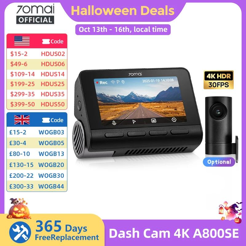 70mai A800SE 4K Dash Cam Dual Channel