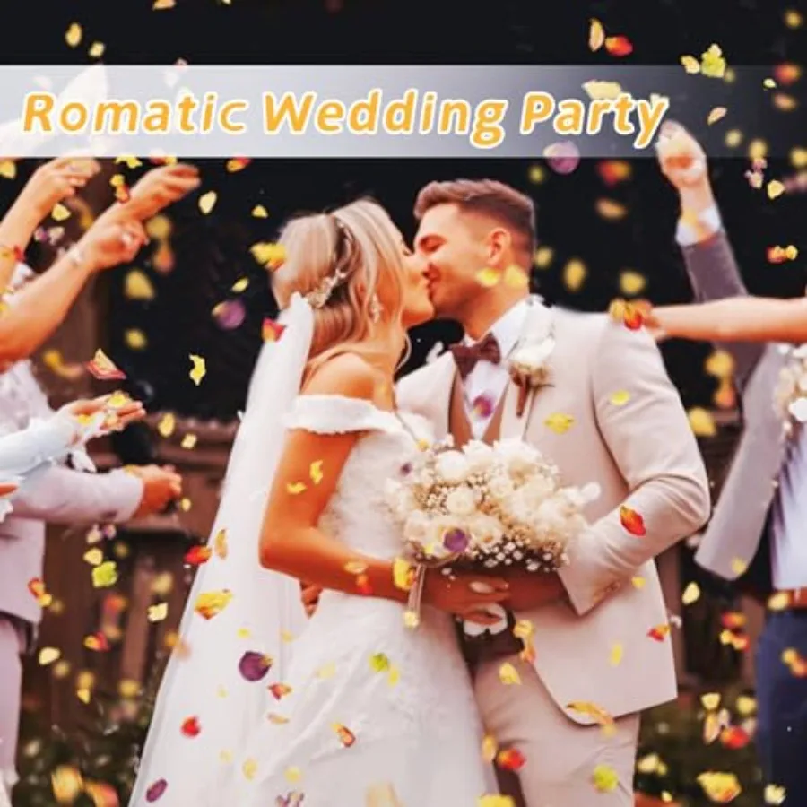 Mais de 20 copos de pétalas de rosa secas, confete de flores biodegradável, 2 qt, misto, amarelo, roxo, rosa, pétalas de flores secas para proposta de casamento