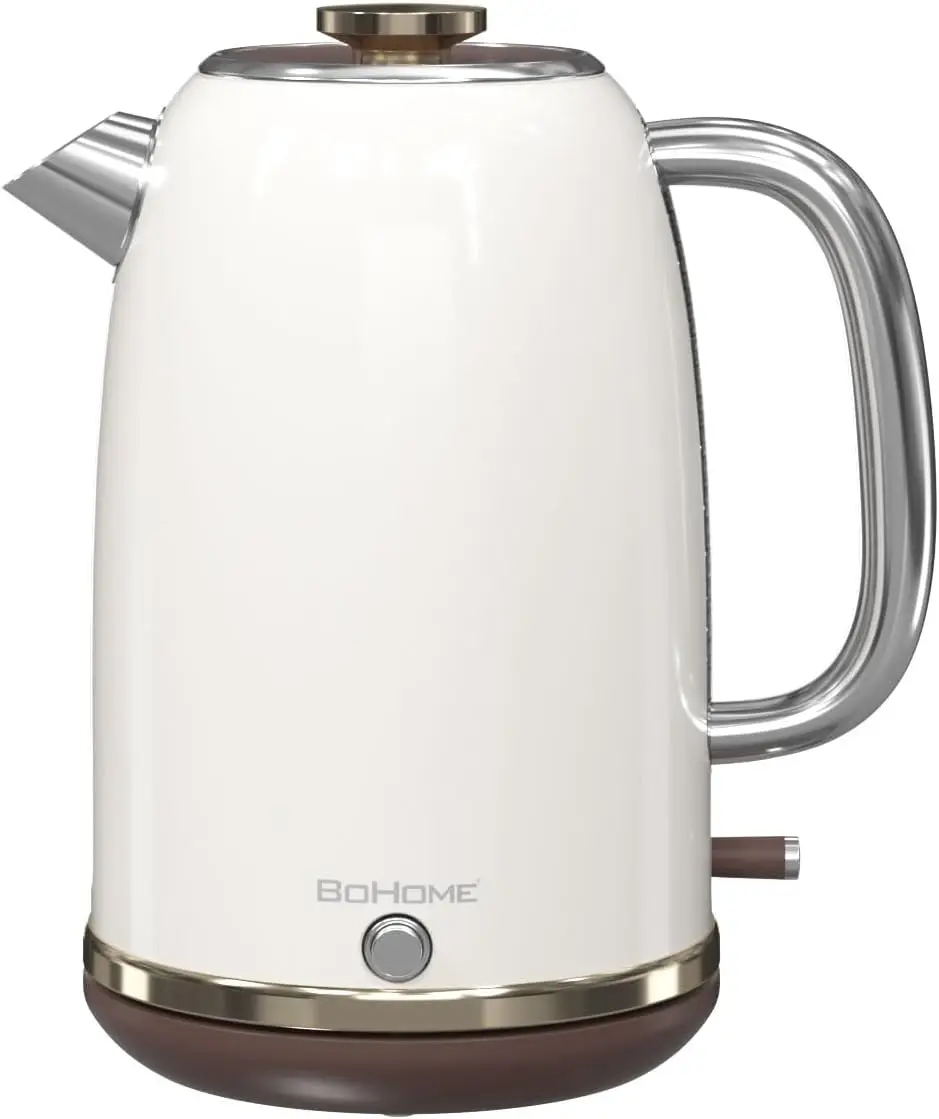 

Электрический чайник из нержавеющей стали объемом 1,8 л сохраняет тепло и автоматическим отключением, не содержит BPA для кофе и чая