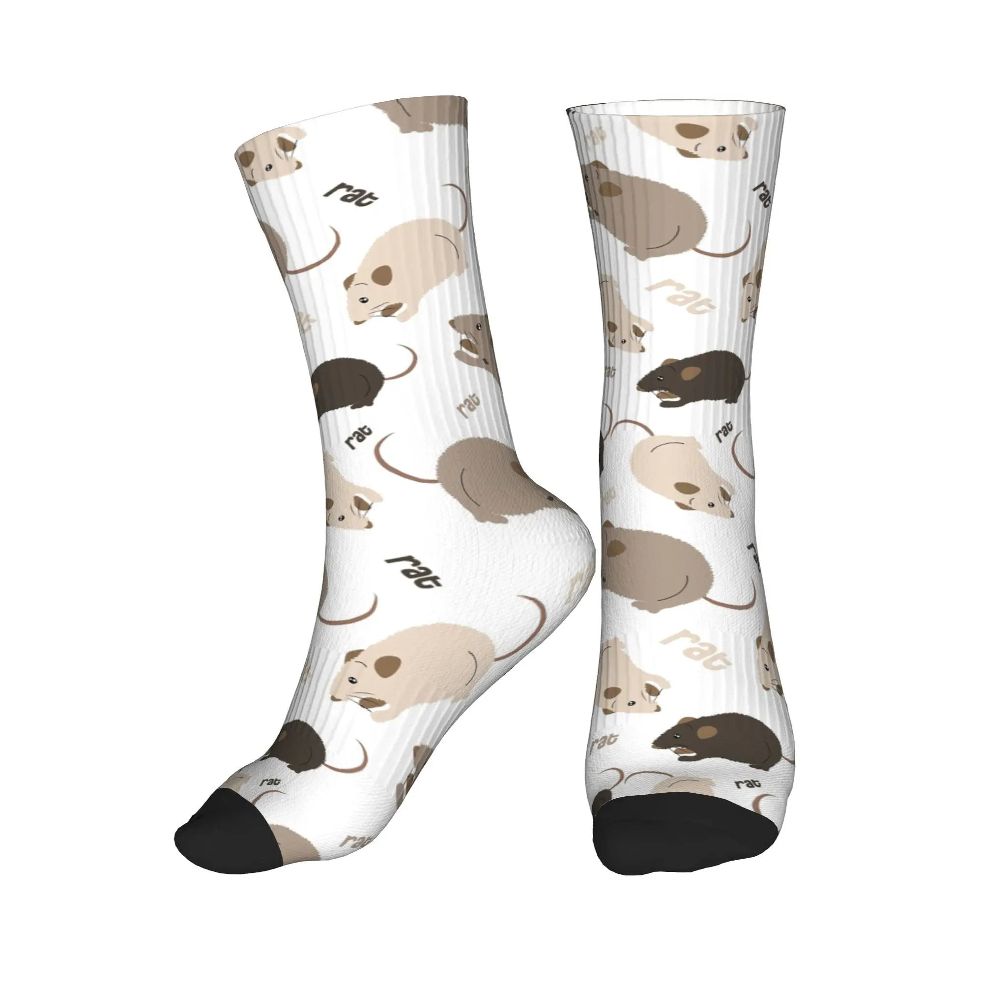 

Всесезонные спортивные носки средней длины с рисунком крысы, очень мягкие, забавные носки для мужчин и женщин