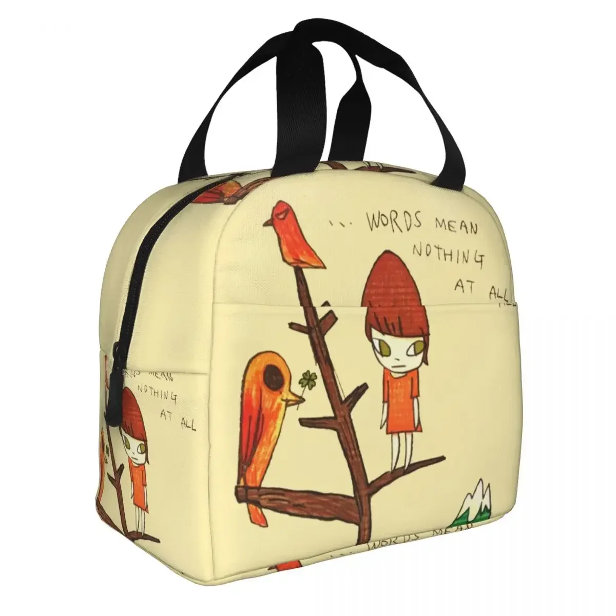 Custom Bag Custom Custom Yoshitomo Nara Pop Art Insulated Lunch Bag For Outdoor Picnic Manga Portable Thermal Cooler Lunch Box W