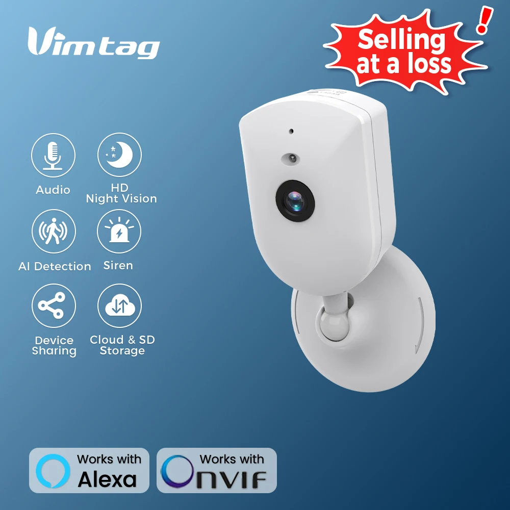 

VIMTAG 6MP WIFI Camera 2-Way Audio Security IP Cam 3.5K HD IR Night Vision AI Human Detect Auto Alert Indoor Surveillance Camera