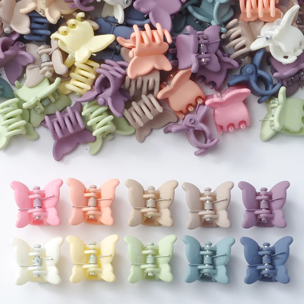 20 Stück Mini-Schmetterlings-Haarspangen, Macaron-Klauenklammern im Hyuna-Stil, süße Haarnadeln für Mädchen, geeignet für Pony und seitliches Haar – Detail 3