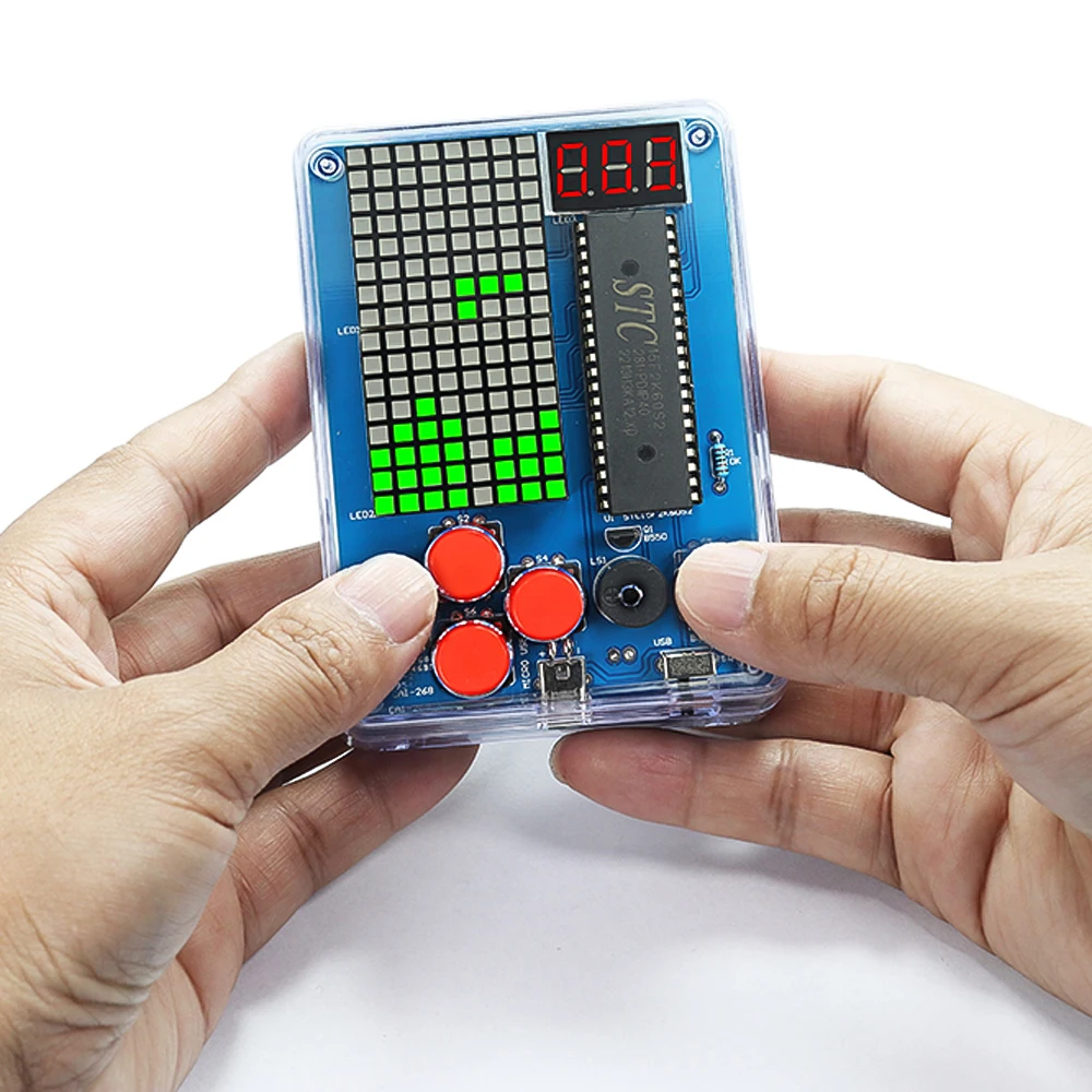 DIY Kit Elektronische Pixel Spielkonsole LED Dot Matrix Digital Tube Display STC15F2K60S2 MCU Doppelseitige PCB DIY Löten Kit