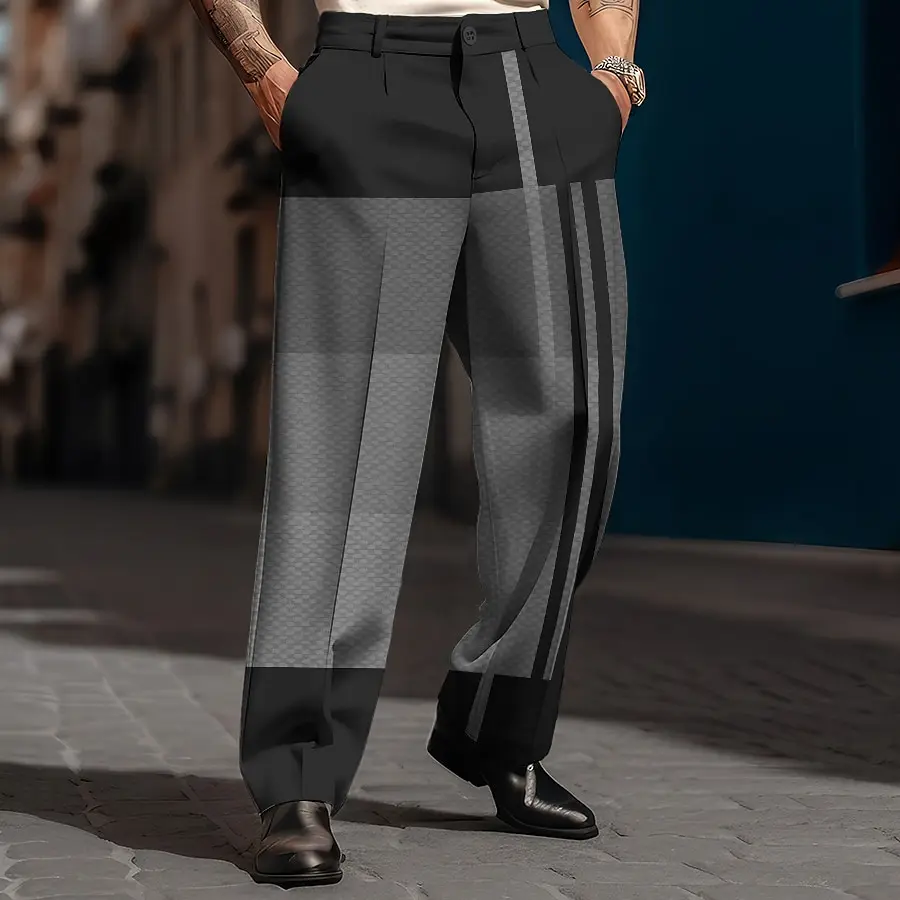Spring and summer men\'s suit pants master the minimalist style and lead the fashion trend of casual men\'s suit pants in 2025