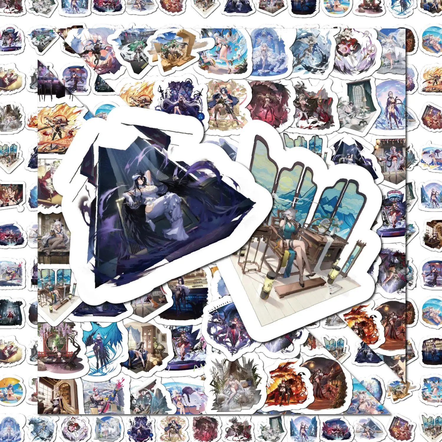 45 Uds. Pegatinas de decoración de cuenta de mano periférica de personaje de juego de chica bonita y Sexy de dibujos animados