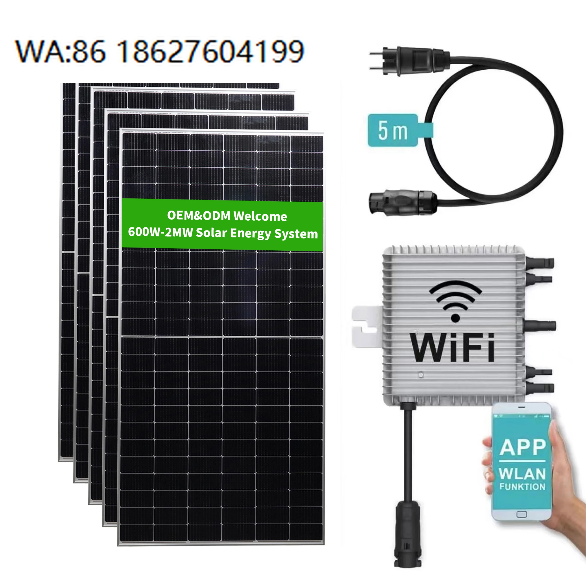 600W Off Grid Balcony Portable Solar System, Plug-and-Play, Compact Emergency Power