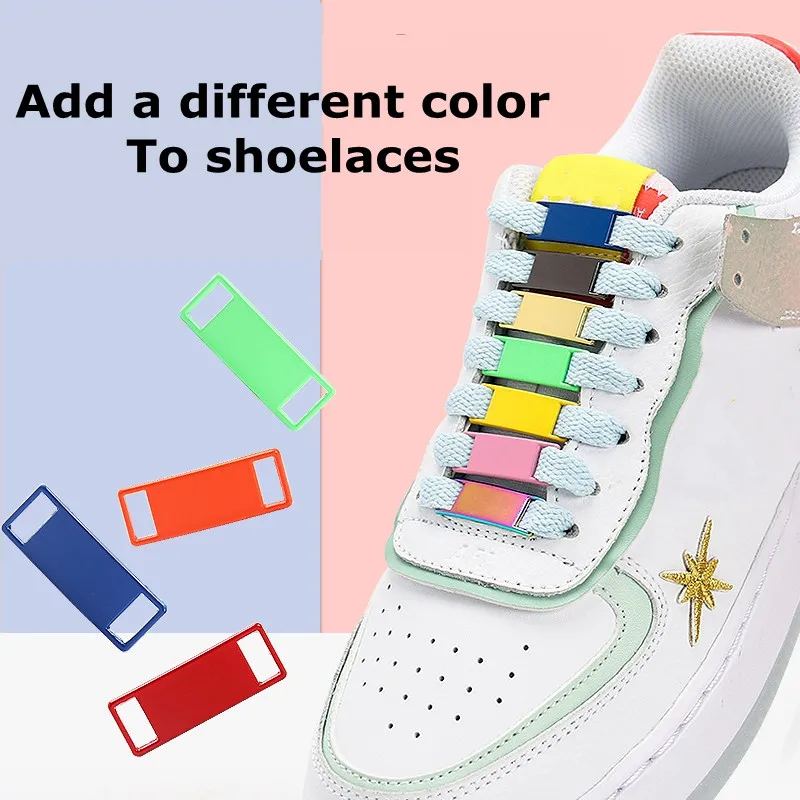 15 Colors Shoelaces Buckle Shoes Decorations Sneaker Kits Metal Buckle Decorate Men\'s and women\'s shoes flat laces Accessories