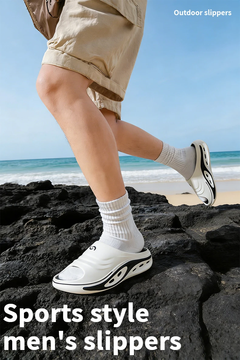 Modische Herren Outdoor-Sport-Slides Trendige Sommer-Pantoffeln Bequeme Rutschfeste Sandalen für Sport, Freizeit, Strand, Pool und Alltag – Detail 3