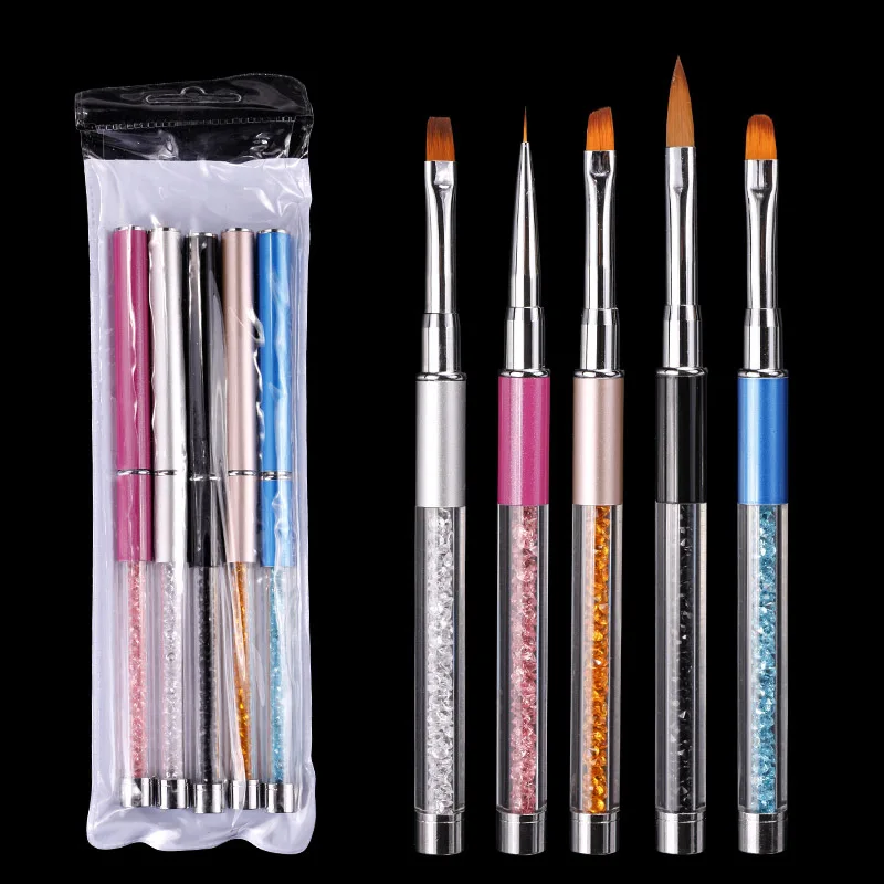 New Nail Liner Brush Brushes Acrylic UV Gel  Nail Paint Flower Drawing Brush Manicure Tool for Nail Art Design5 Styles