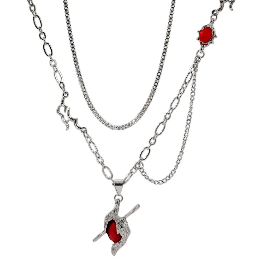 Game Love and Deepspace Sylus Cosplay Necklace Arrow Through Heart Pendant Necklace Jewelry Choker Accessories Props