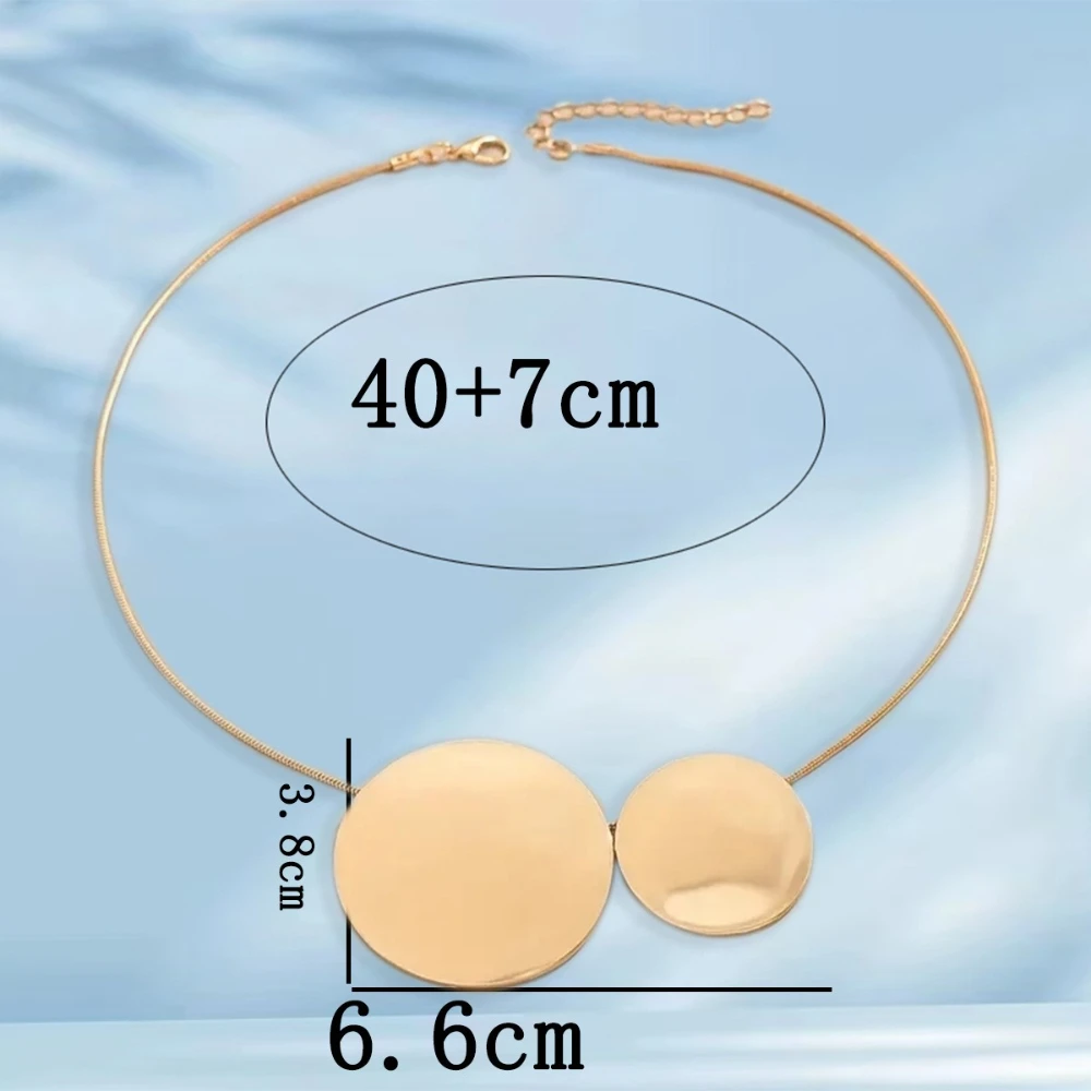هندسية دائرية قلادة قلادة للنساء بسيطة موضة الرقبة مجوهرات رائجة البيع هدية حفلة 2024 نمط جديد
