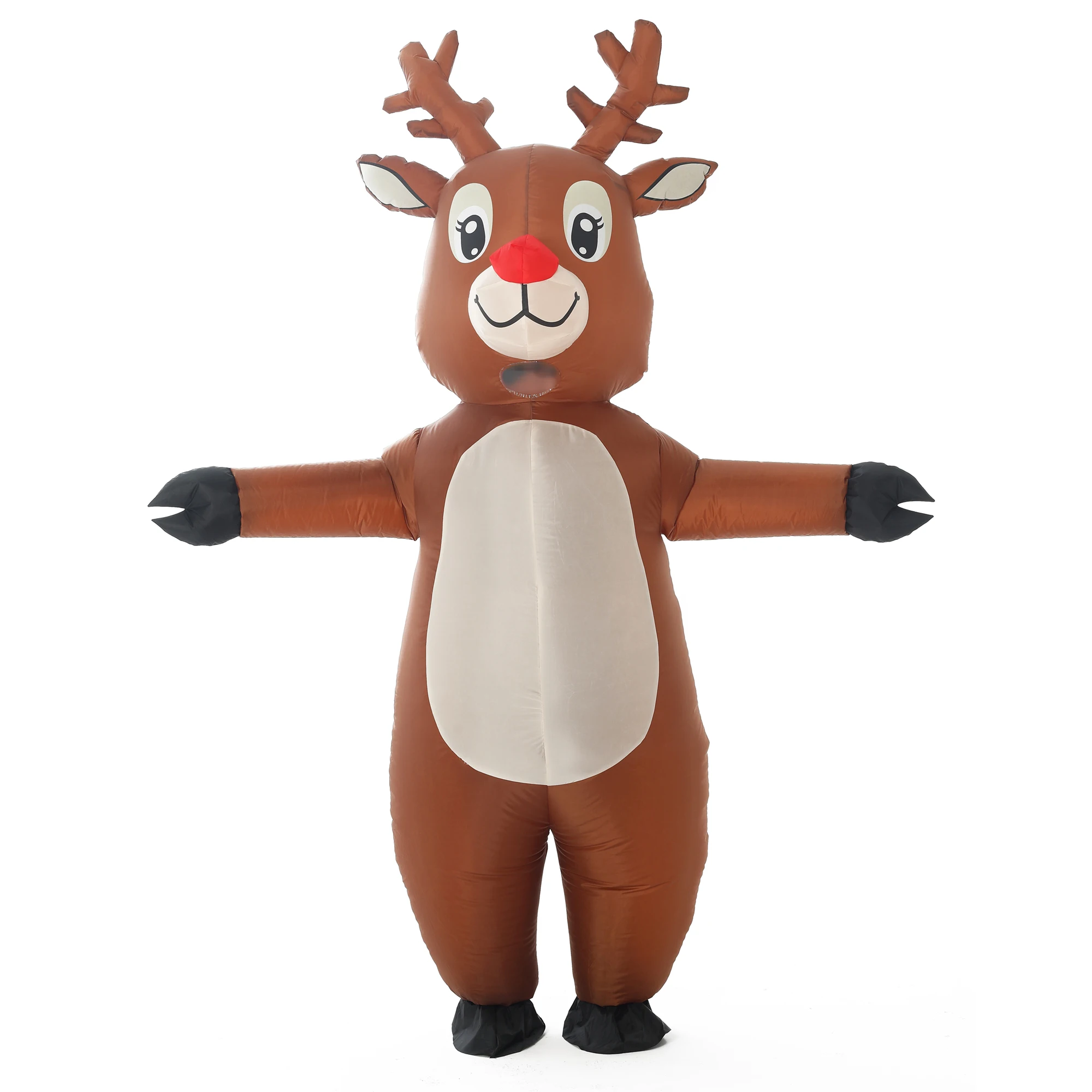 Aufblasbares Elch-Kostüm für Erwachsene, aufblasbarer Stil, lustiger Weihnachts-Elch, Weihnachten, Karneval, Halloween, Party, Cosplay, Kostüm-Anzug