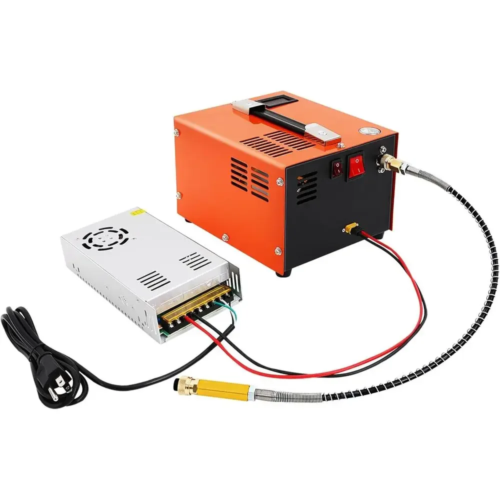 Portable 4500PSI 30Mpa High Pressure Air Compressor Kit with Manual Stop and Transformer, Powered by 12V DC or 110V AC