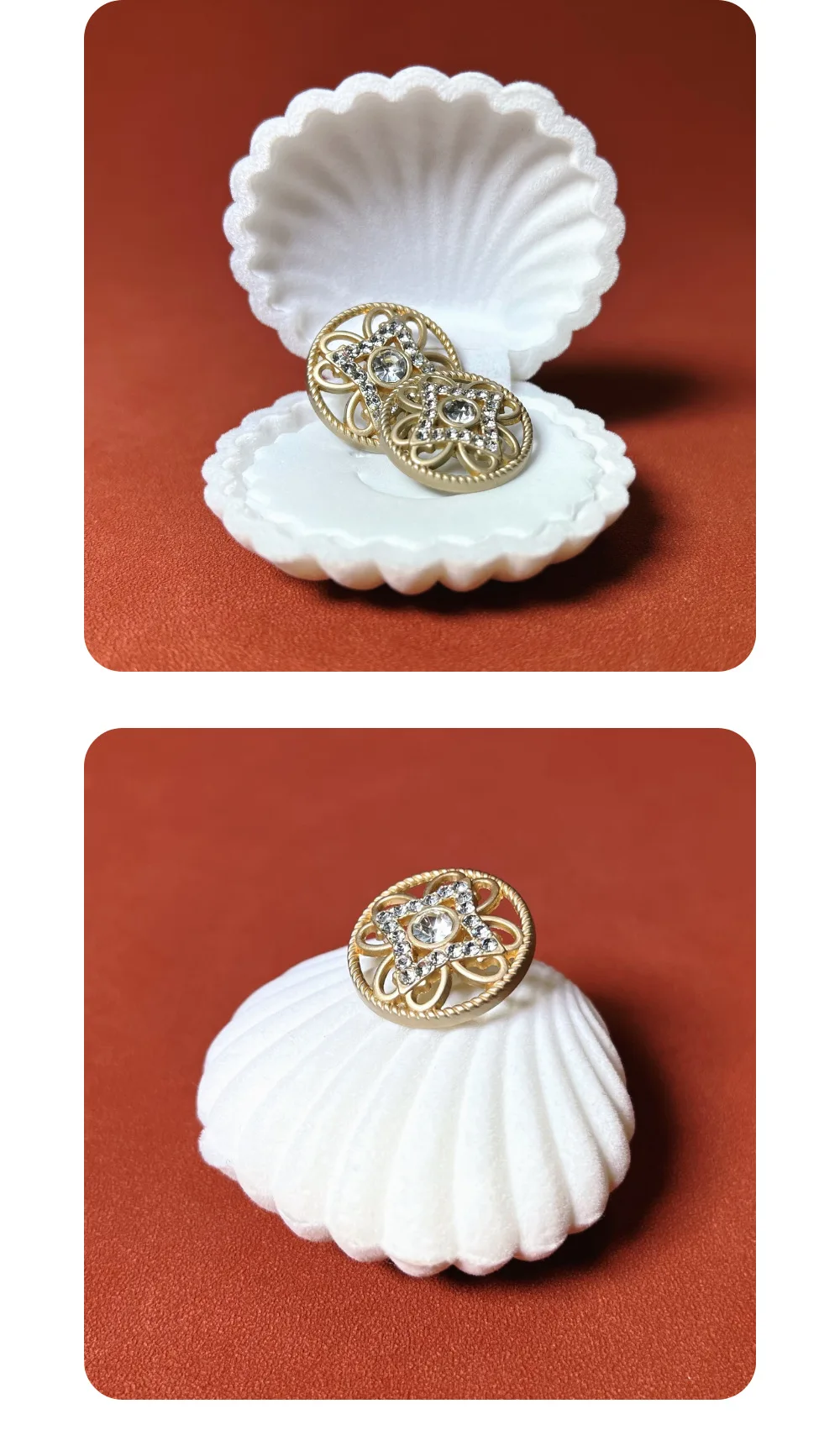 10 Stück Metallknöpfe, Kleidungszubehör, eingelegte Strass-Dekorationsknöpfe für Kleidung, DIY-Bastelbedarf, Nähzubehör, ausgehöhlter Knopf – Detail 6