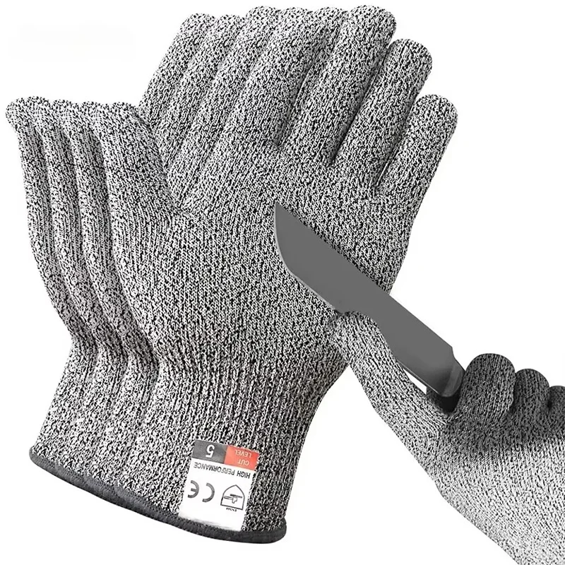 Gants Anti-coupure de Protection de sécurité de niveau 5, résistants aux coups de couteau, fil d'acier inoxydable, maille métallique, gants résistants aux coupures de boucher