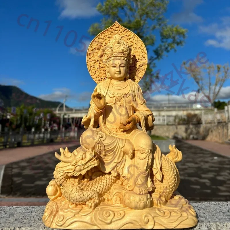Hand-Carved Hinoki Wood Golden Boy & Jade Girl Statue - 6/8/12 inch Wealth Boy Girl Sculpture Home Decor Wedding Gift Wooden