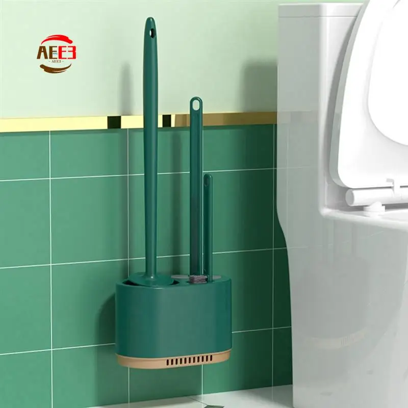 

AEE3-Green Набор силиконовых щеток для унитаза 4-в-1, силиконовая щетка для унитаза без мертвого угла, набор для мытья унитаза