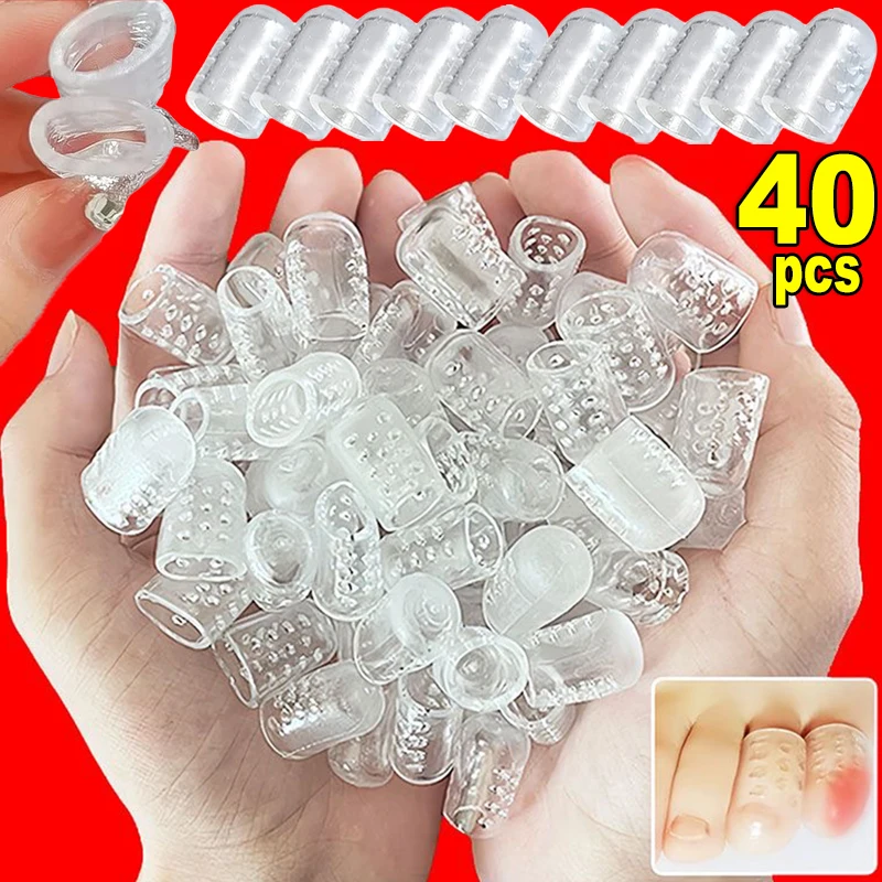 40/1pcs Elasticiteit Siliconen Tenen Caps Vrouwen Mannen Gel Kleine Teen Buis Protector Anti-Wrijving Ademend voetverzorging Vinger Covers