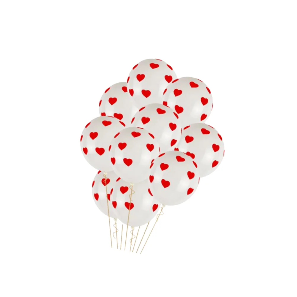 

100 Pcs Decorative Balloon Latex Heart Pattern Wedding Party Supplies Bright Color Balloon Accessories Festive Goods