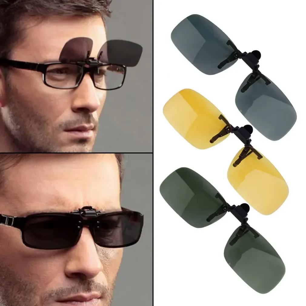 A Pair of New PC Clip Sunglasses for Outdoor Fishing and Driving. Clip Sunglasses for Day and Night Use.