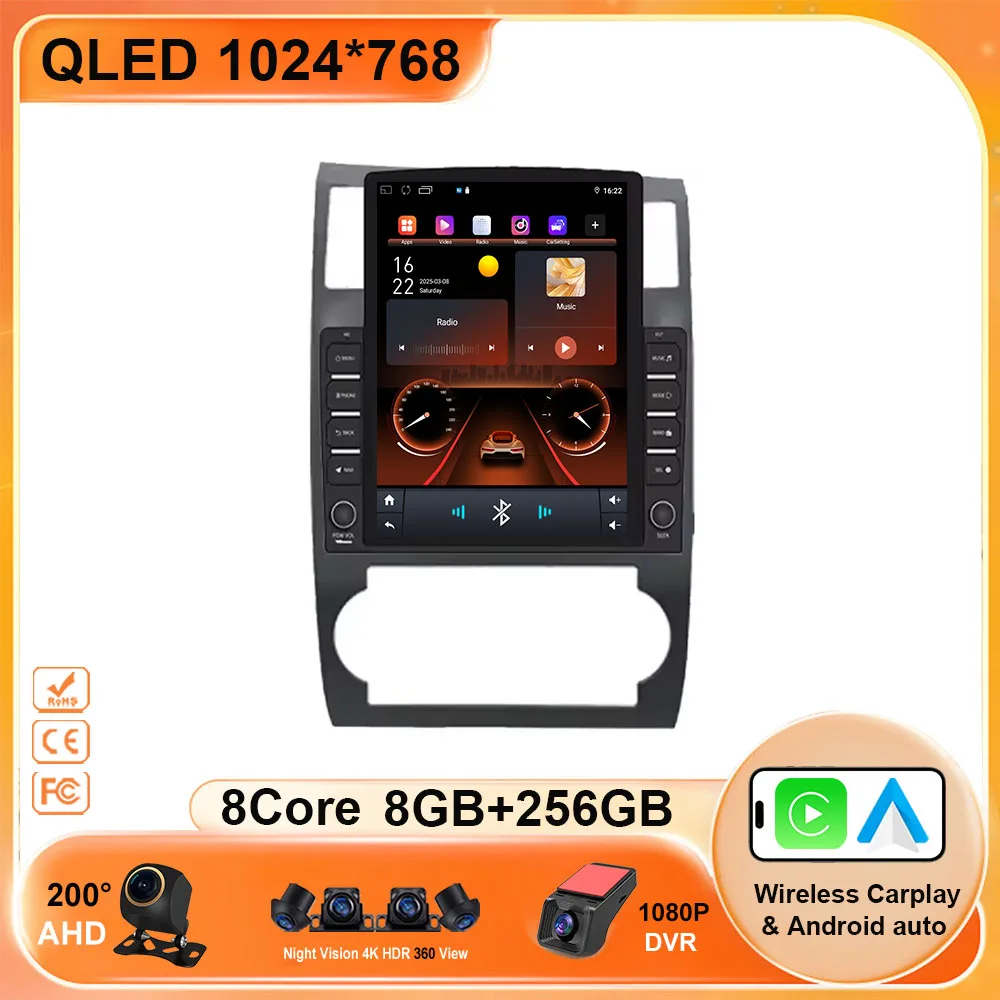 9.7 Android 15 Car Radio For Dodge Charger Magnum 2005-2007 Carplay HDR QLED Screen Stereo Head Unit Multimedia Player 5G