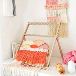 Large Solid Beech Wood Weaving Loom Kit-Foldable Adjustable Woven Wall Art Loom For Tapestry/floor mat/scarf Hand Knitting Frame