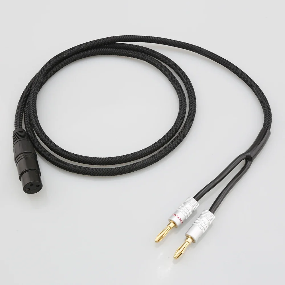 HiFi XLR Female to 4mm Banana Speaker Cable XLR 3 Pin Female to Dual Banana Plugs Audio Cable Speaker Amplifier