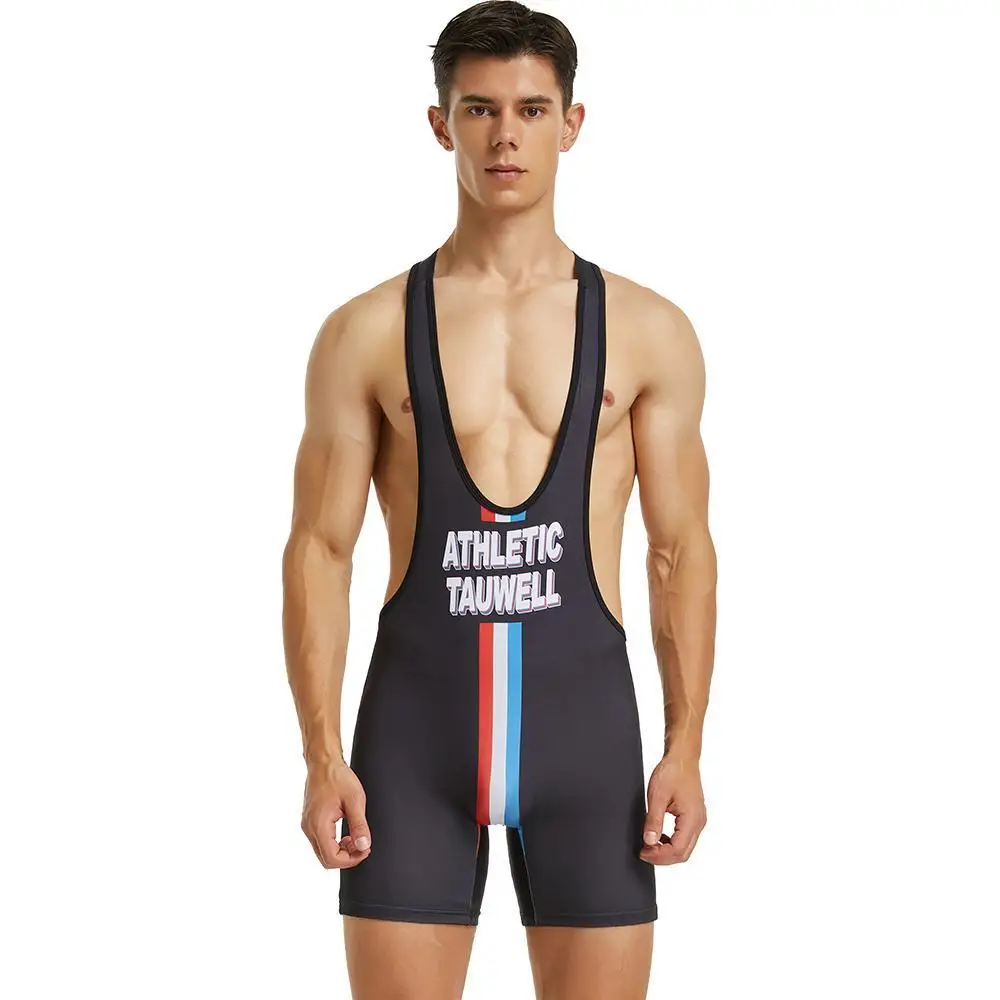 SEOBEAN Mens Undershirts Bodysuit Wrestling Singlet Fitness Workout One-piece Vest Bodywear Underwear Bodybuilding Jumpsuit