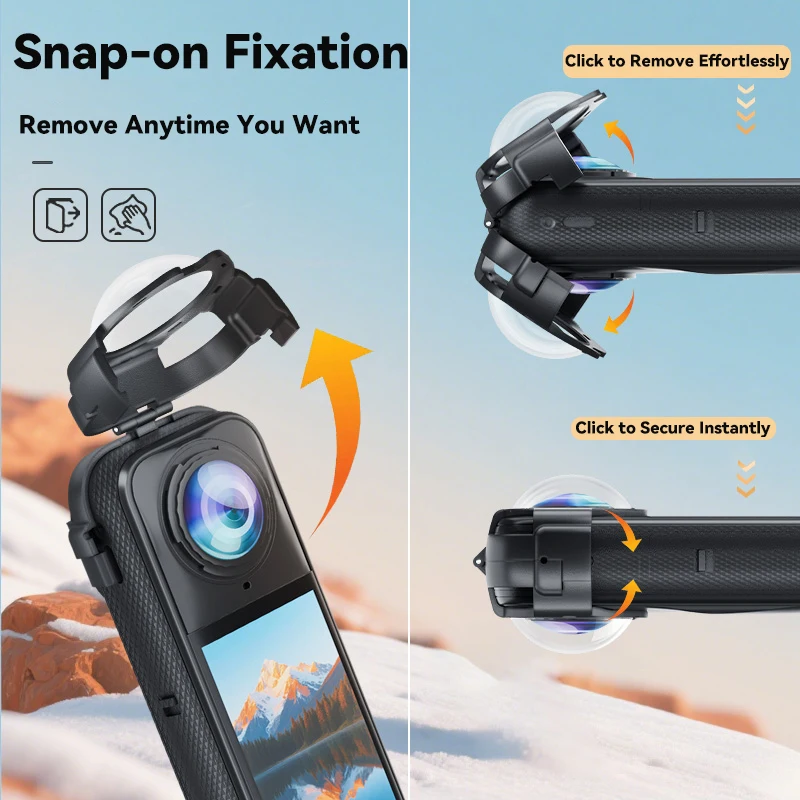 واقي عدسة زجاجية لـ Insta360 X5 غطاء حماية للعدسة الضوئية لـ Insta 360 X5 ملحقات مضادة للخدش قابلة للإزالة ﻿