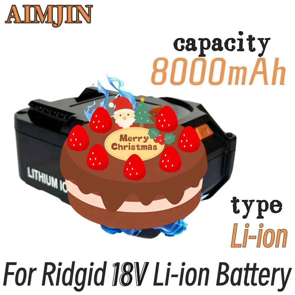 

For RIDGID R840087 R840085 L1815R L1850R L1830R R840083 Series Cordless Power Tool ﻿ 18V Battery 8.0AH Li-ion Battery