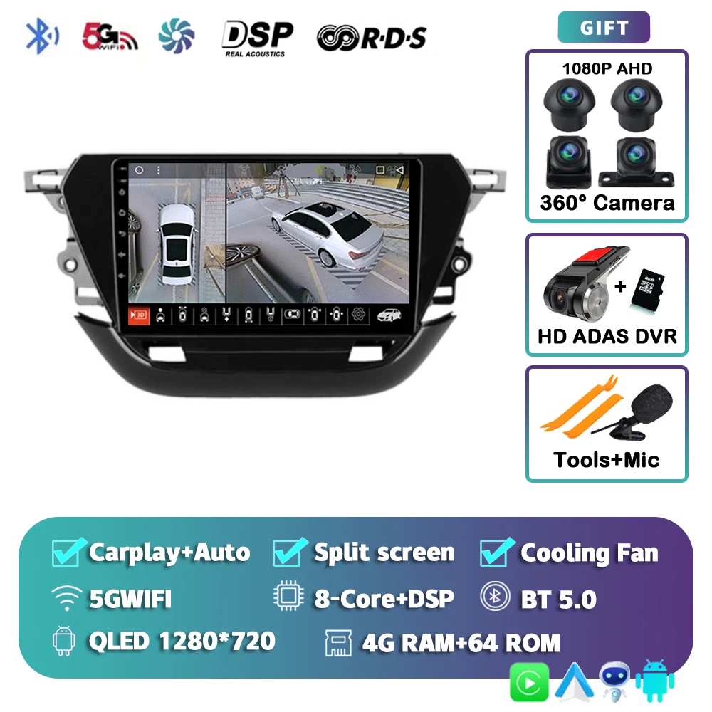 Android 15 Autoradio Multimedia Speler Voor Opel Corsa F 2019-2023 Auto Carplay Autoradio DSP wifi + 4G Ai voice 2 Din BT Video