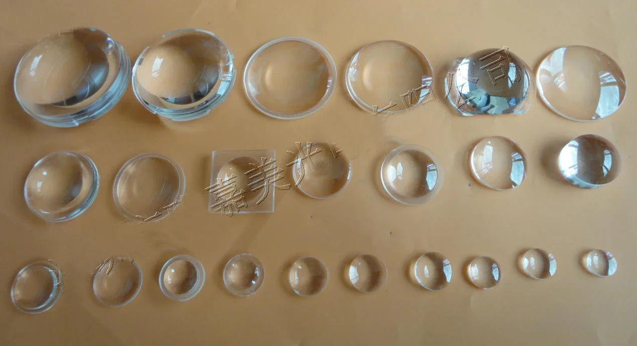 PMMA Plano 볼록 렌즈, 광학 렌즈, 고출력 LED 렌즈, 직경 7 ~ 29mm