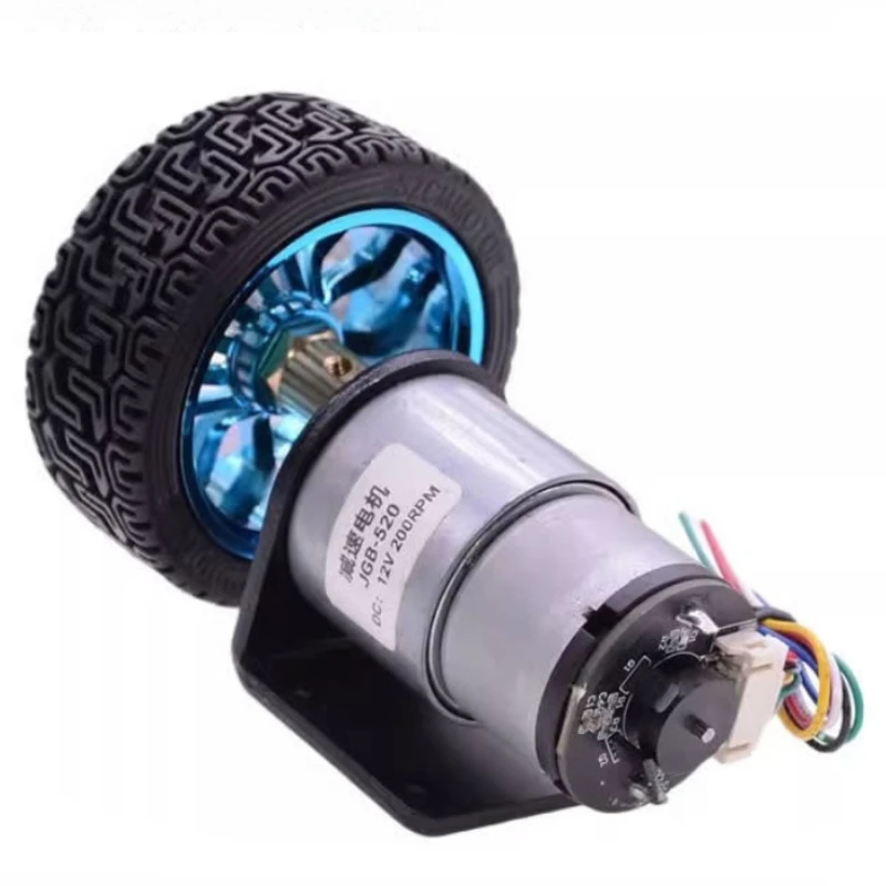 6V12V24V JGB37-520 Smart/Intelligent Car Chassis Kit DC Motor+Tyre+Bracket+Encoder+Coupling Tracking Two-Wheeled Self-Balancing