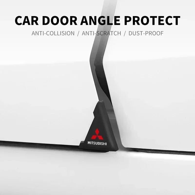 2pcs Car 90 Degree Angle Door Protector For Mitsubishi ASX Lancer Pajero Outlander Emblem Eclipse Colt Delica Auto Accessories