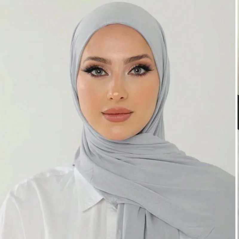 BOHOWAII Hijabs Musulmans Long Scarf Wrap Soft Jersey Turban High Quality Scarves