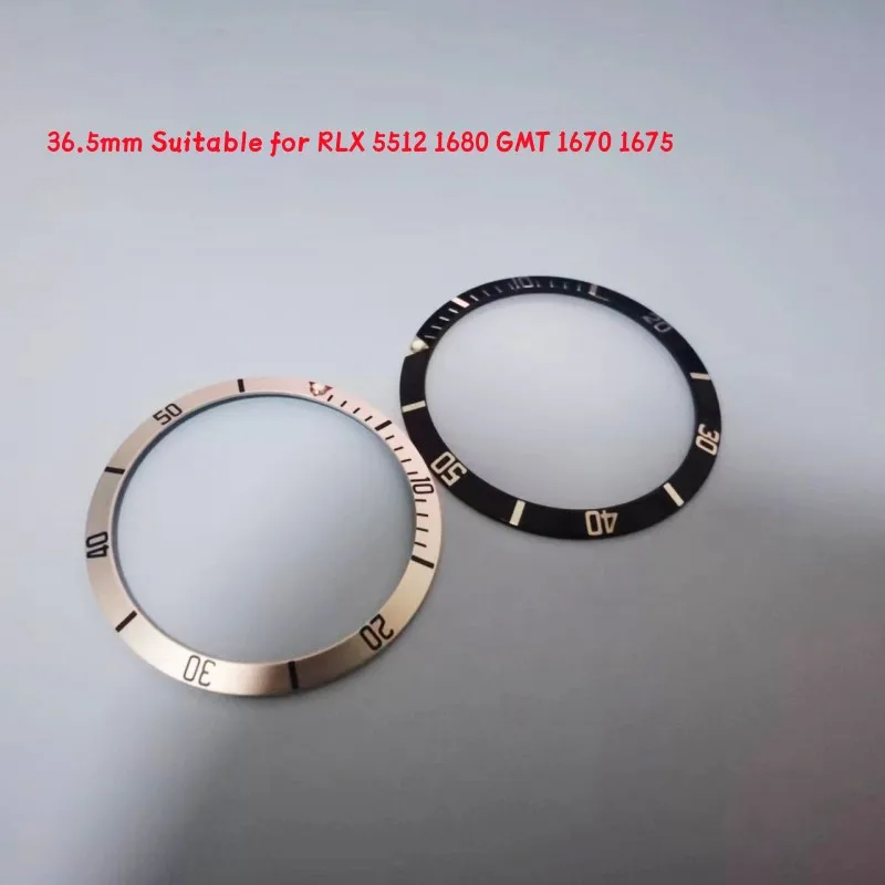 36.5mm Watch Accessories Vintage Aluminum Bezel Inter Ring Fit for RLX SUB 5512 1680 GMT 1670 1675