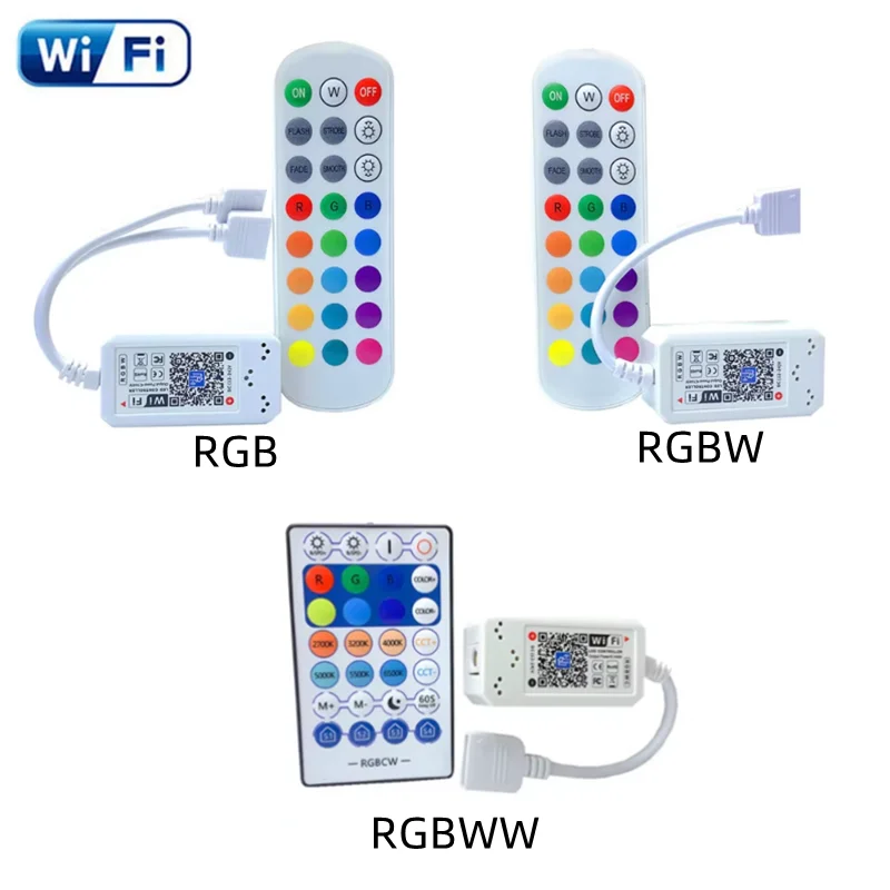 

WiFi RGB RGBW RGBWW LED Controller DC 12V 24V 4Pin 5Pin 6Pin Magic Home Music Voice IOS Android Phone Wireless APP Controler