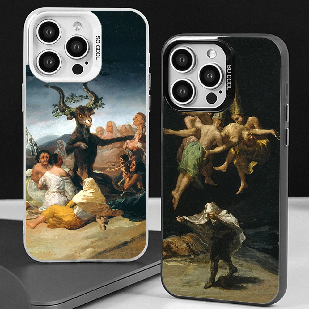 Spain Francisco Goya Art Phone Case for iPhone 12 11 13 14 15 16 Max Pro Plus Laser Cover