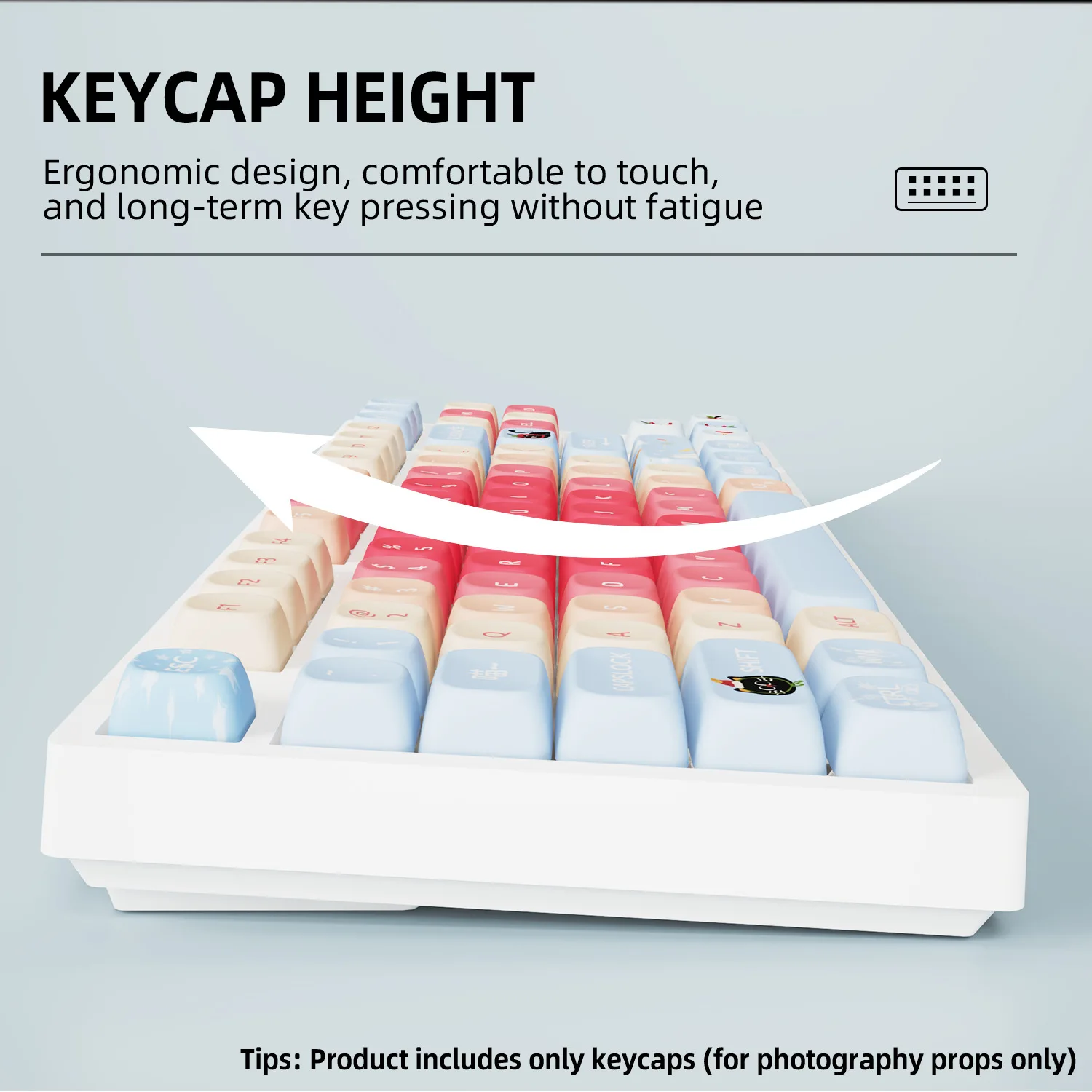 Apple Kitty Keycaps 121 Keys PBT Material MOA Profile DYE-SUB For MX Switch Wooting Mechanical Keyboard Keycaps ISO ANSI Layout view 6