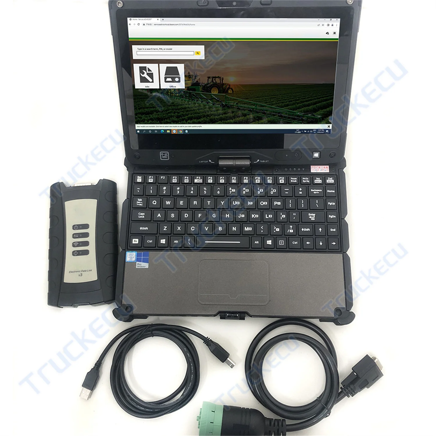 

Getac V100 Laptop JD EDL V2 Service Agriculture Construction Backhoe Truck Tractor Harvest AG CF JD V3 Diagnostic Advisor Tool