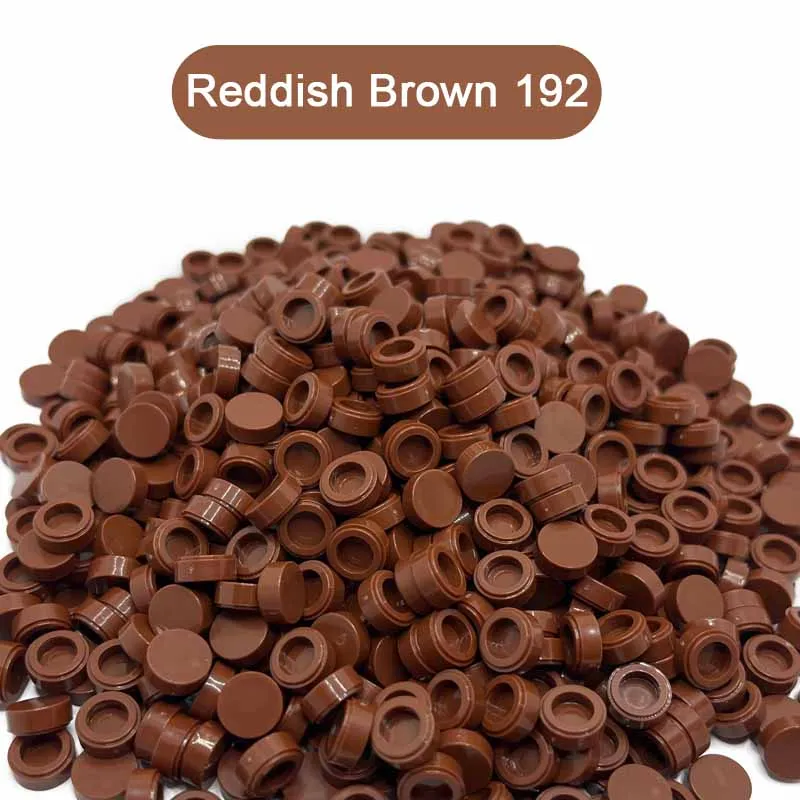 300PCS Brown And Flesh Color Round Tile 1x1 98138 Building Block Part Brick for Kids Pixel Art Remix Painting Gift DIY Toy