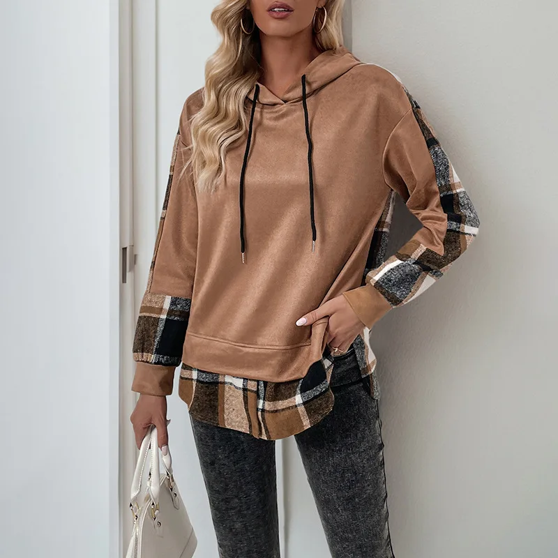 Hoodies Women Sweatshirts Full Sleeve Y2k Streetwear Two Fakes Elegant Splice Regular Loose Causal Work Autumn Winter 2025