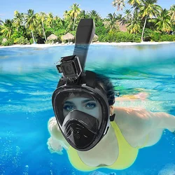 Novo rosto cheio máscara de mergulho com sistema de respiração atualizado anti-nevoeiro anti-vazamento máscara snorkel equipamento de mergulho para adulto natação mergulho