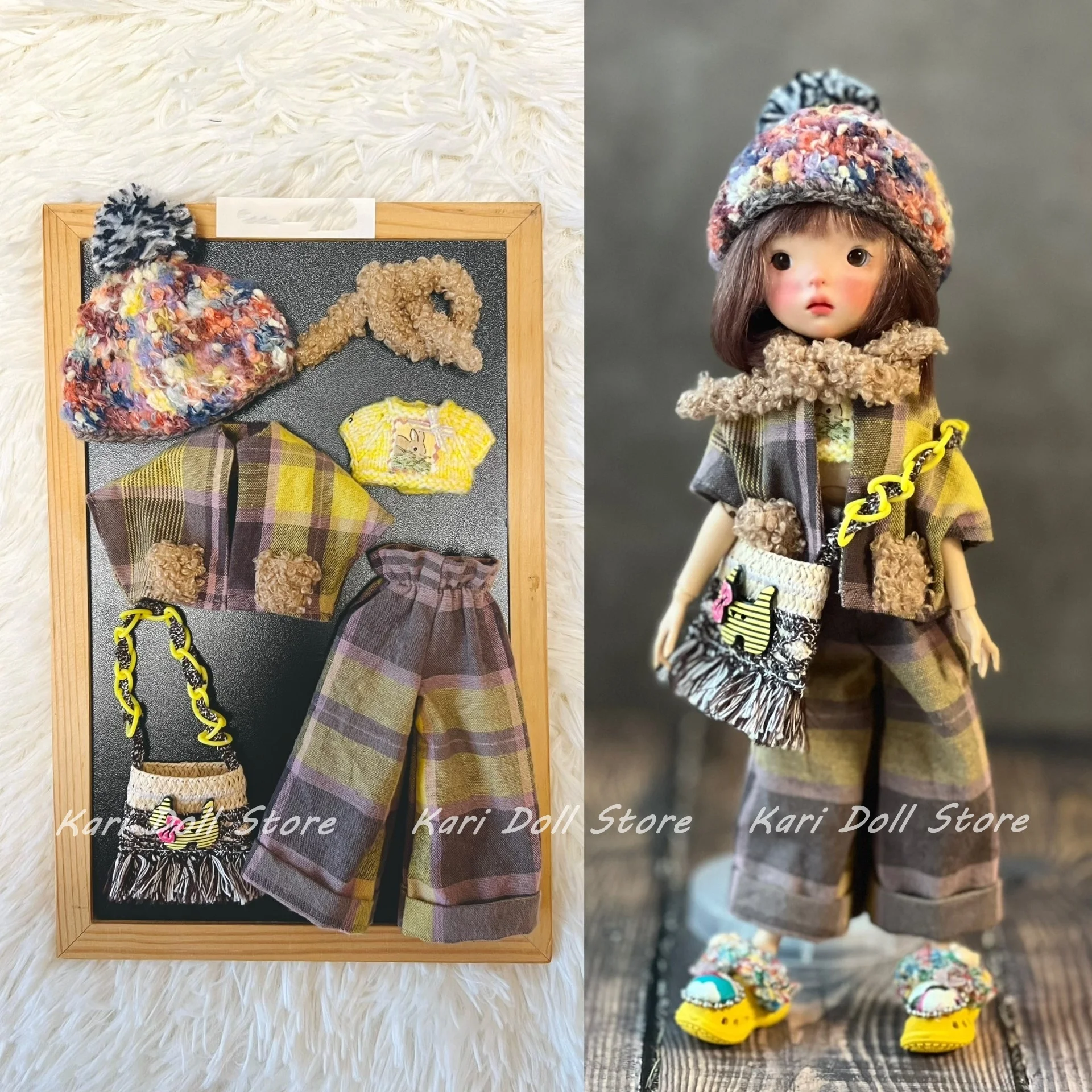 

2026 Kari Doll Clothes and skirts for Landazz Landoudou ob24 ob22 Doll Grid Green Brown Series