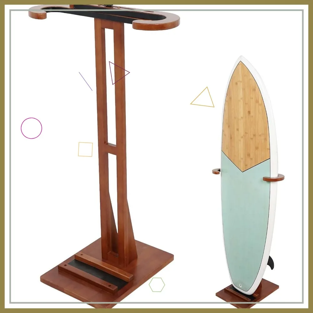 

Sturdy Surfboard Stand Racks, Floor-Standing Design for Shortboard and Longboard Organizer, Beech Wood, 1PCS