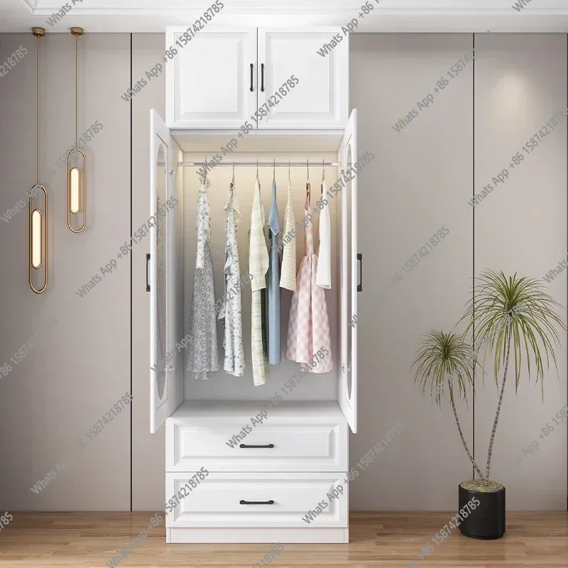 S Minimalist Nordic Wardrobe Open Filing Modern Wearable Wardrobe Closet Storage Clothes Exterior Wooden Ropero Home Furniture