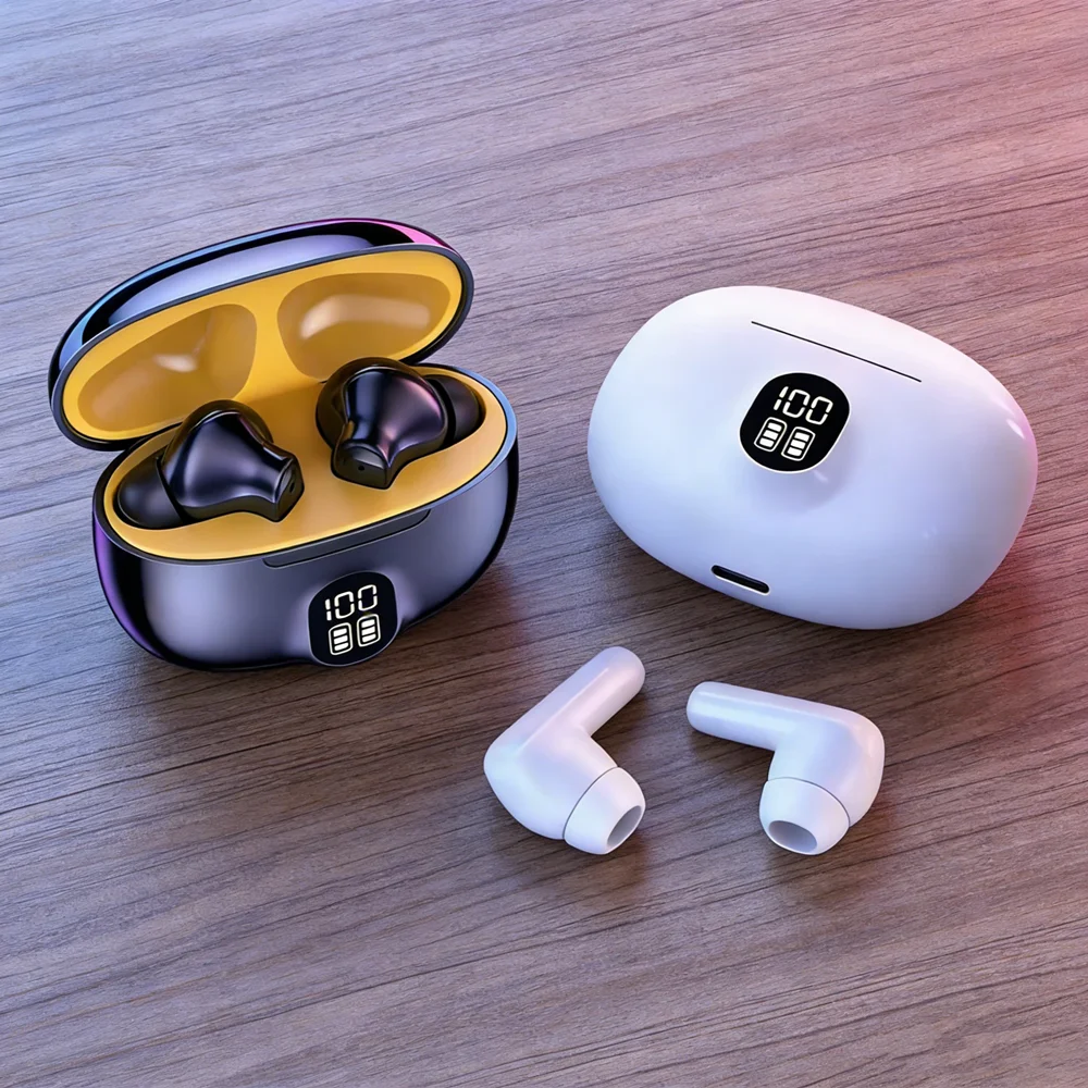 Fones de ouvido sem fio TWS para jogos, fones de ouvido Bluetooth com microfone, redução de ruído, alta fidelidade para smartphones